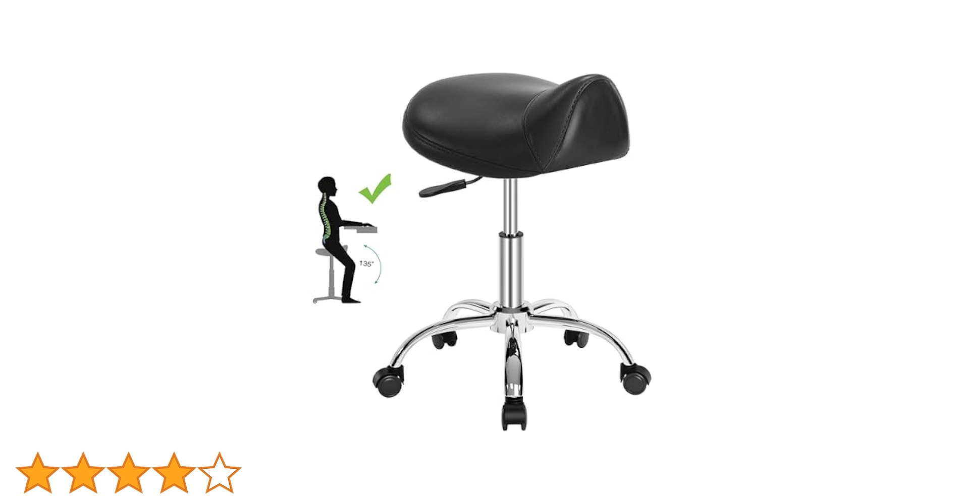 Minewill Ergonomic Saddle Stool/Professional Saddle Chair